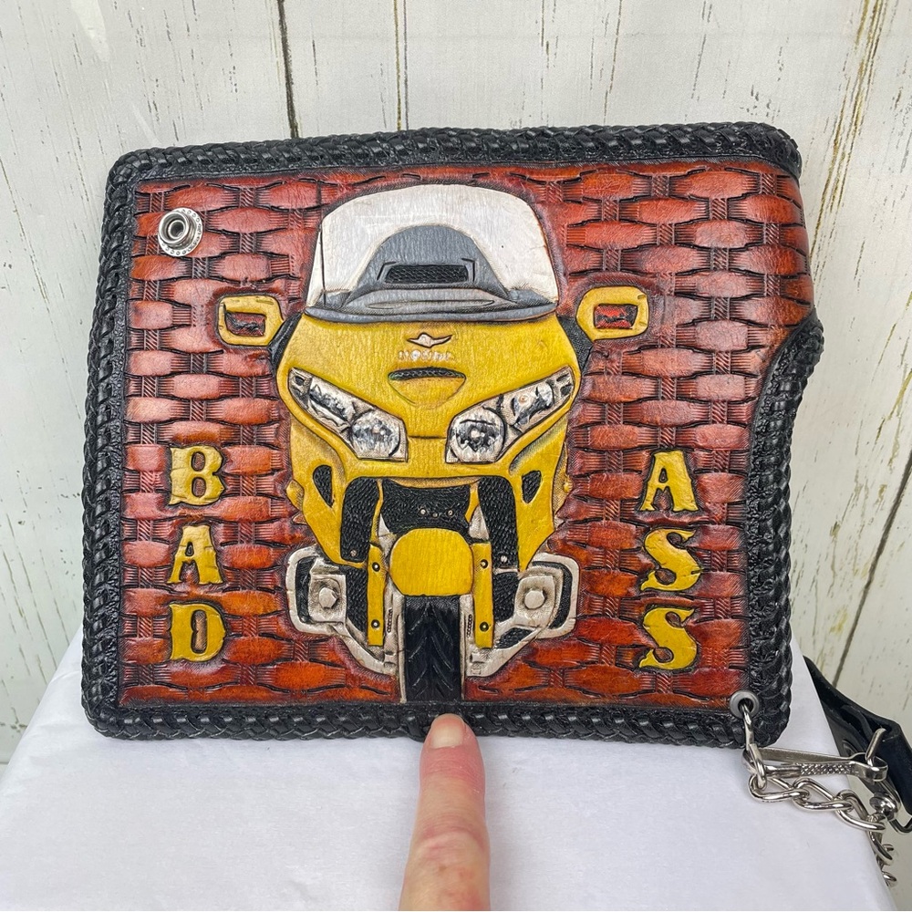 Genuine Leather Custom Biker Wallet - Picture 3 of 14